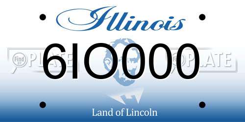 6IO000 Illinois License Plate