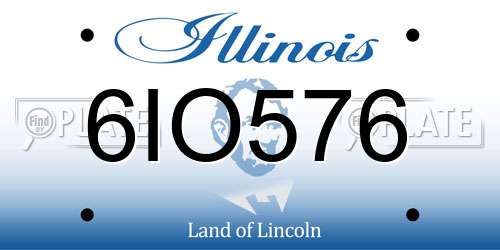 6IO576 Illinois License Plate