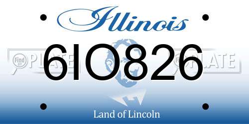 6IO826 Illinois License Plate