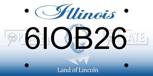 6IOB26 Illinois License Plate