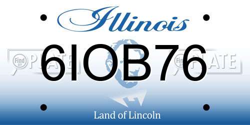 6IOB76 Illinois License Plate
