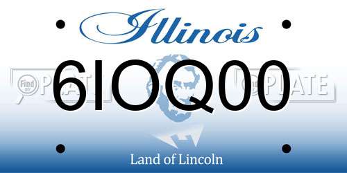 6IOQ00 Illinois License Plate