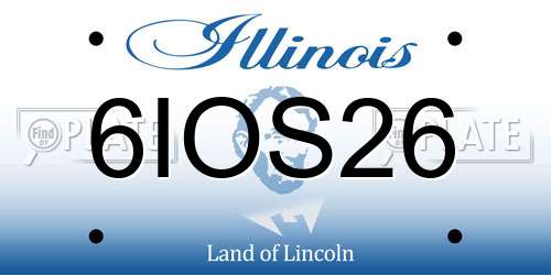 6IOS26 Illinois License Plate