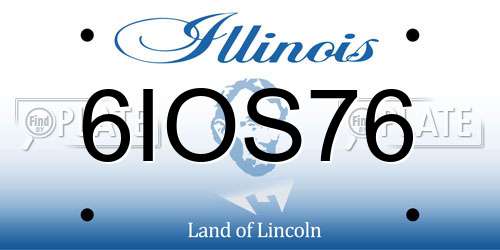 6IOS76 Illinois License Plate
