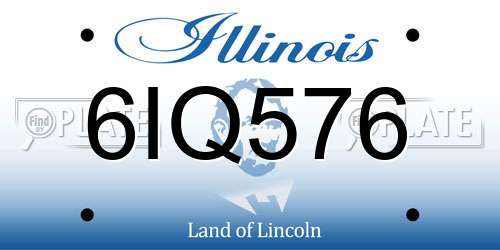 6IQ576 Illinois License Plate