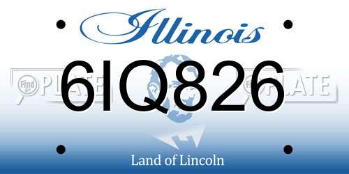 6IQ826 Illinois License Plate