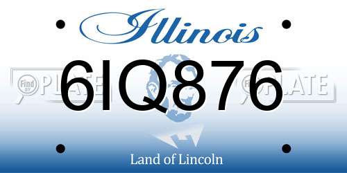 6IQ876 Illinois License Plate