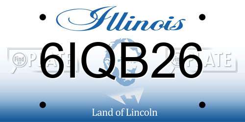 6IQB26 Illinois License Plate
