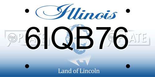 6IQB76 Illinois License Plate