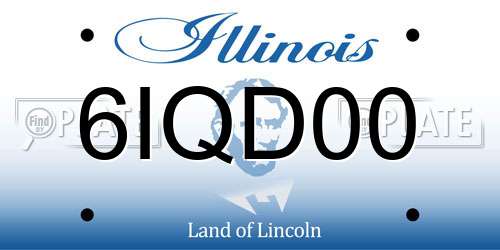 6IQD00 Illinois License Plate