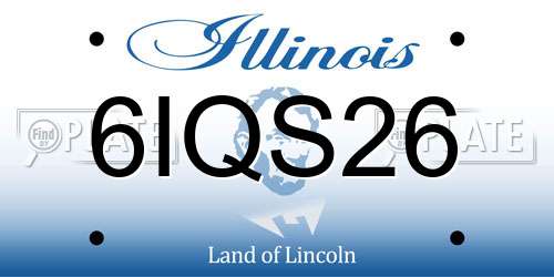 6IQS26 Illinois License Plate