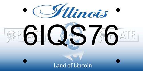 6IQS76 Illinois License Plate