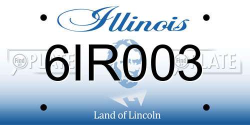 6IR003 Illinois License Plate