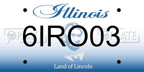 6IRO03 Illinois License Plate