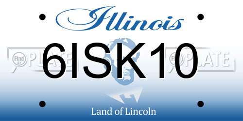 6ISK10 Illinois License Plate