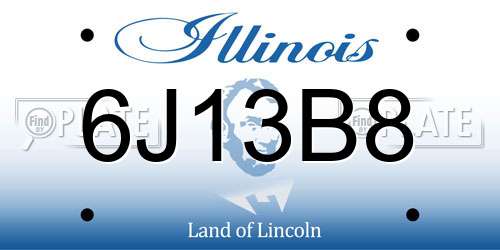 6J13B8 Illinois License Plate