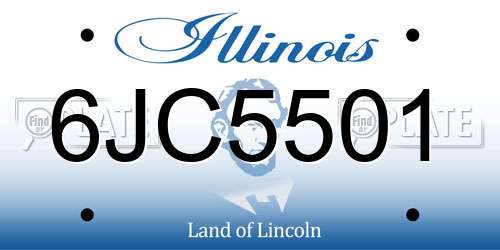 6JC5501 Illinois License Plate