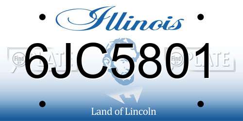 6JC5801 Illinois License Plate