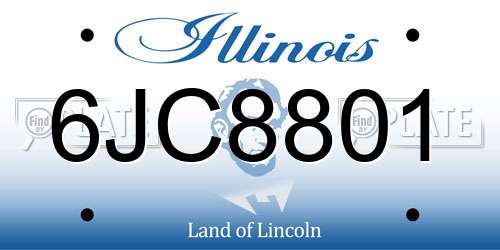 6JC8801 Illinois License Plate