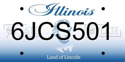 6JCS501 Illinois License Plate