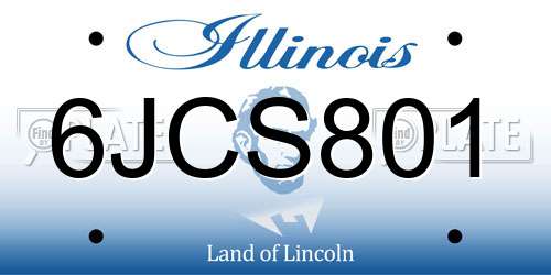 6JCS801 Illinois License Plate