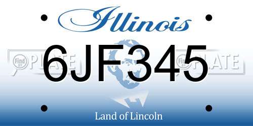 6JF345 Illinois License Plate