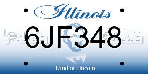 6JF348 Illinois License Plate