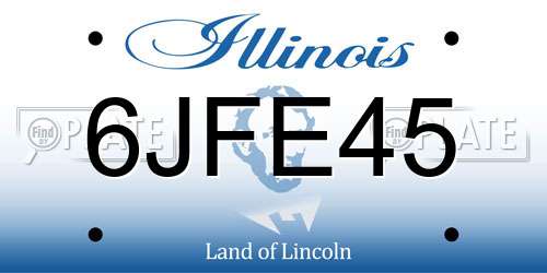 6JFE45 Illinois License Plate