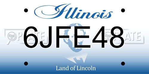 6JFE48 Illinois License Plate