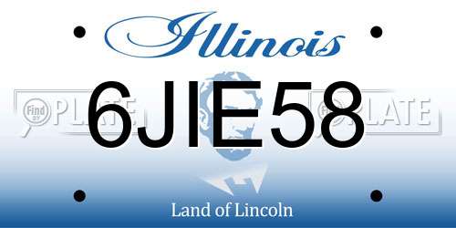 6JIE58 Illinois License Plate