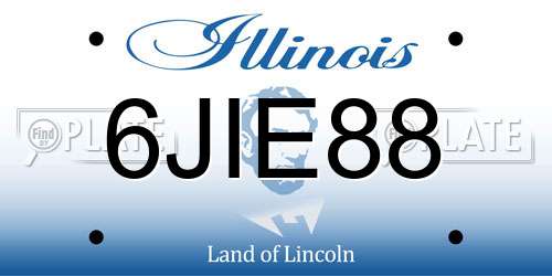 6JIE88 Illinois License Plate