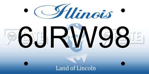 6JRW98 Illinois License Plate