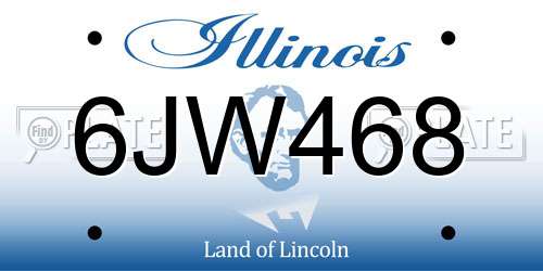 6JW468 Illinois License Plate