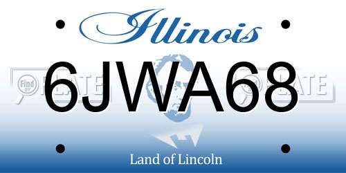 6JWA68 Illinois License Plate