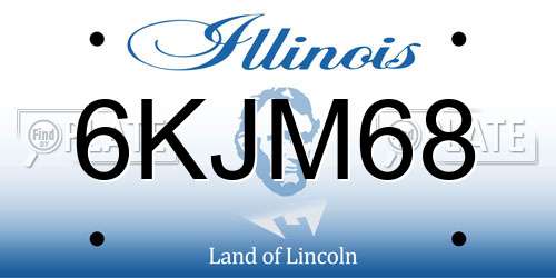 6KJM68 Illinois License Plate
