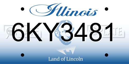 6KY3481 Illinois License Plate