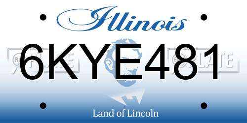 6KYE481 Illinois License Plate