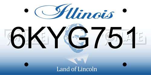 6KYG751 Illinois License Plate