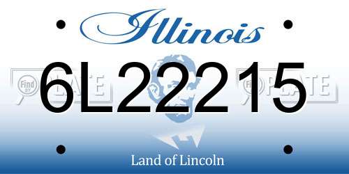 6L22215 Illinois License Plate