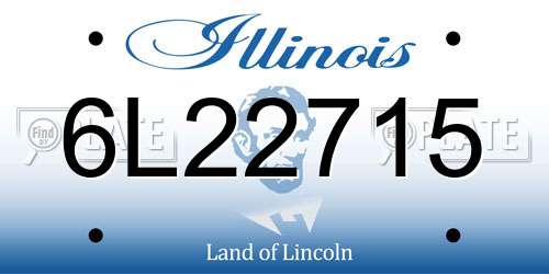 6L22715 Illinois License Plate