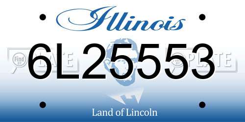 6L25553 Illinois License Plate