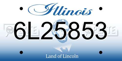 6L25853 Illinois License Plate