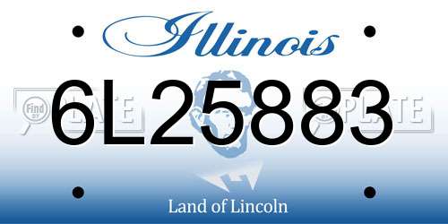 6L25883 Illinois License Plate