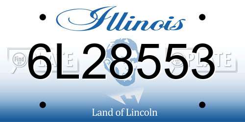 6L28553 Illinois License Plate