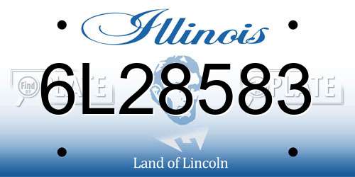 6L28583 Illinois License Plate