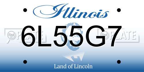 6L55G7 Illinois License Plate