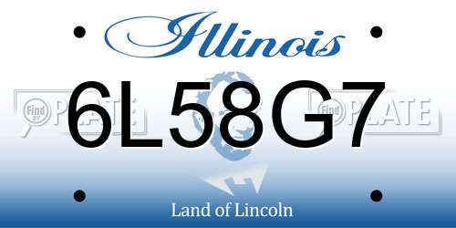 6L58G7 Illinois License Plate