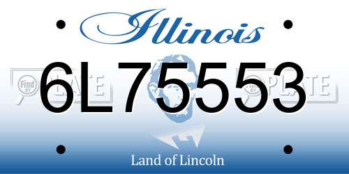 6L75553 Illinois License Plate