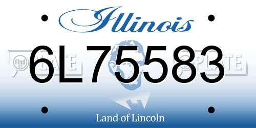 6L75583 Illinois License Plate