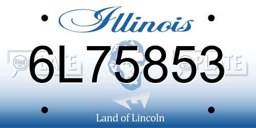 6L75853 Illinois License Plate